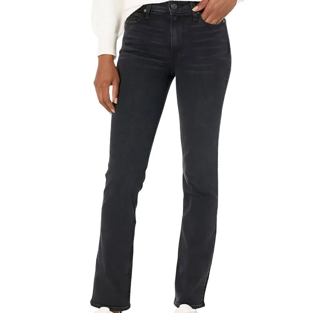 PAIGE Jeans Women's 28 Black Straight Leg High Rise Transcend Denim
